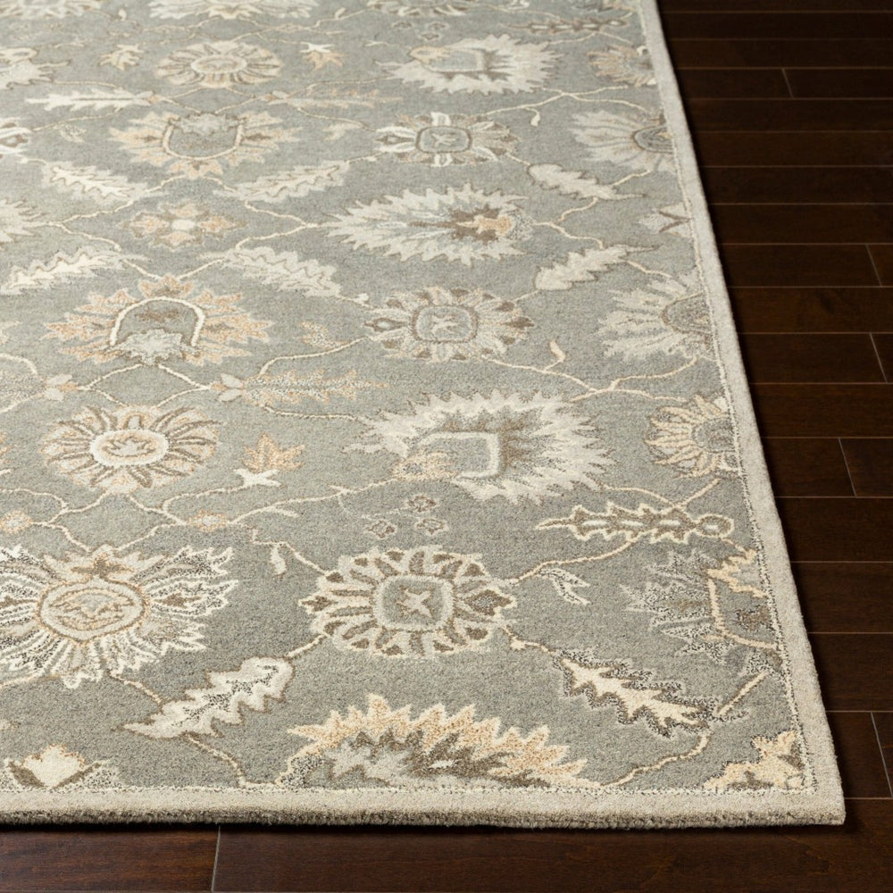 Livabliss Caesar Hand Tufted Wool Area Rug Traditional Pattern for Living Room or Entryway Taupe, Charcoal 9'9" x 9'9" Square CAE1199-99SQ