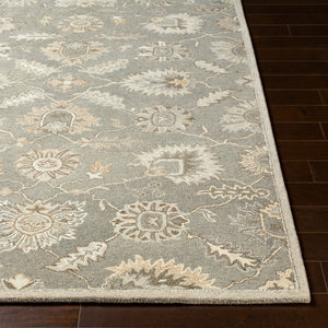 Livabliss Caesar Hand Tufted Wool Area Rug Traditional Pattern for Living Room or Entryway Taupe, Charcoal 2'6" x 8' CAE1199-268