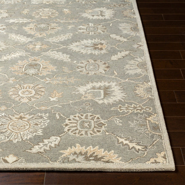 Livabliss Caesar Hand Tufted Wool Area Rug Traditional Pattern for Living Room or Entryway Taupe, Charcoal 2'6" x 8' CAE1199-268