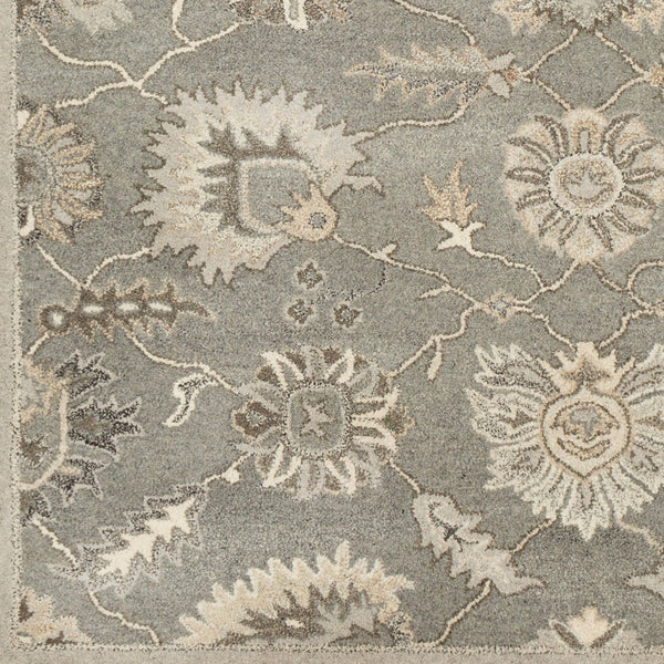 Livabliss Caesar Hand Tufted Wool Area Rug Traditional Pattern for Living Room or Entryway Taupe, Charcoal 2'6" x 8' CAE1199-268