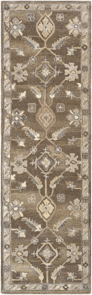 Livabliss Caesar Hand Tufted Wool Area Rug Artisan Crafted Traditional Design for Living Dining Rooms Charcoal, Taupe 3' x 12' CAE1200-312