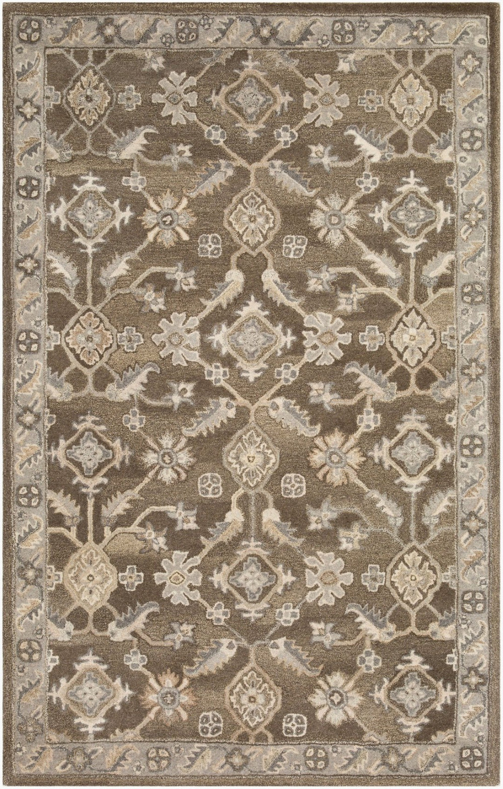 Livabliss Caesar Hand Tufted Wool Area Rug Artisan Crafted Traditional Design for Living Dining Rooms Charcoal, Taupe 9' x 12' CAE1200-912