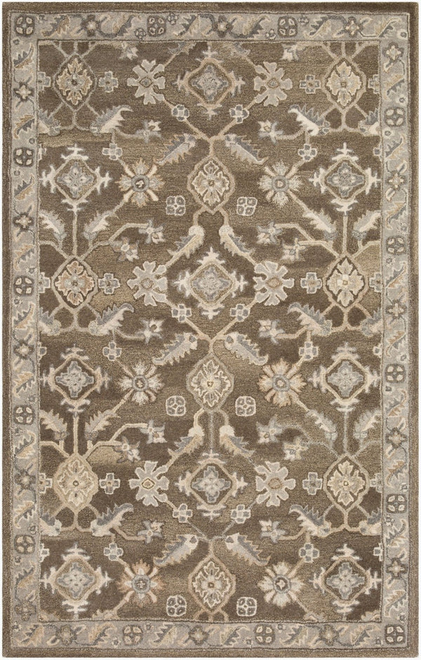 Livabliss Caesar Hand Tufted Wool Area Rug Artisan Crafted Traditional Design for Living Dining Rooms Charcoal, Taupe 9' x 12' CAE1200-912