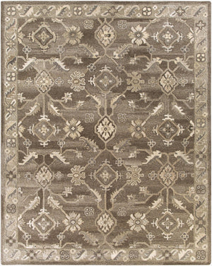 Livabliss Caesar Hand Tufted Wool Area Rug Artisan Crafted Traditional Design for Living Dining Rooms Charcoal, Taupe 7'6" x 9'6" CAE1200-7696