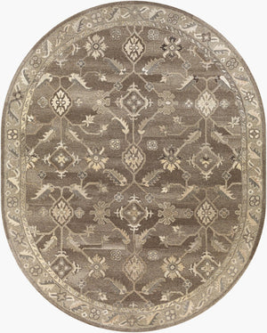 Livabliss Caesar Hand Tufted Wool Area Rug Artisan Crafted Traditional Design for Living Dining Rooms Charcoal, Taupe 8' x 10' CAE1200-810OV