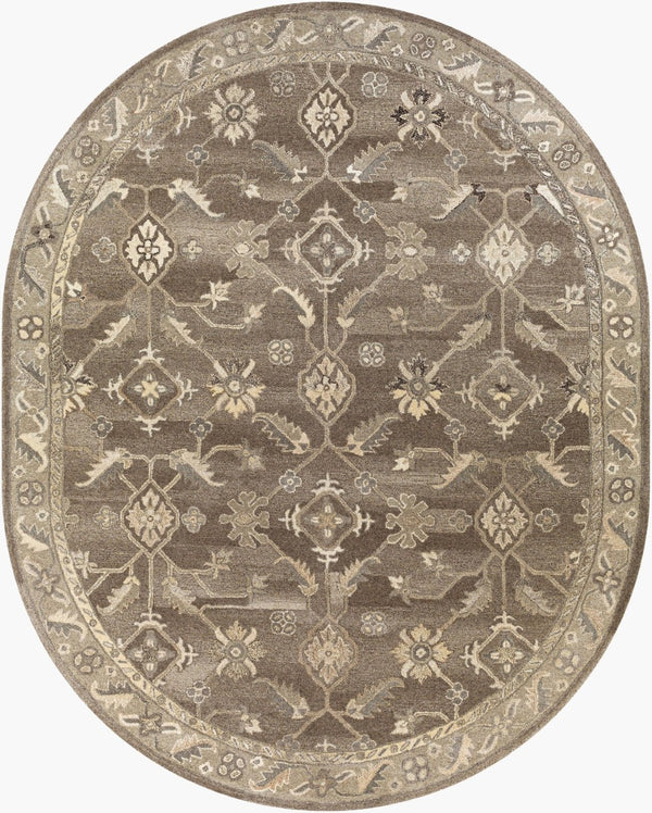 Livabliss Caesar Hand Tufted Wool Area Rug Artisan Crafted Traditional Design for Living Dining Rooms Charcoal, Taupe 8' x 10' CAE1200-810OV
