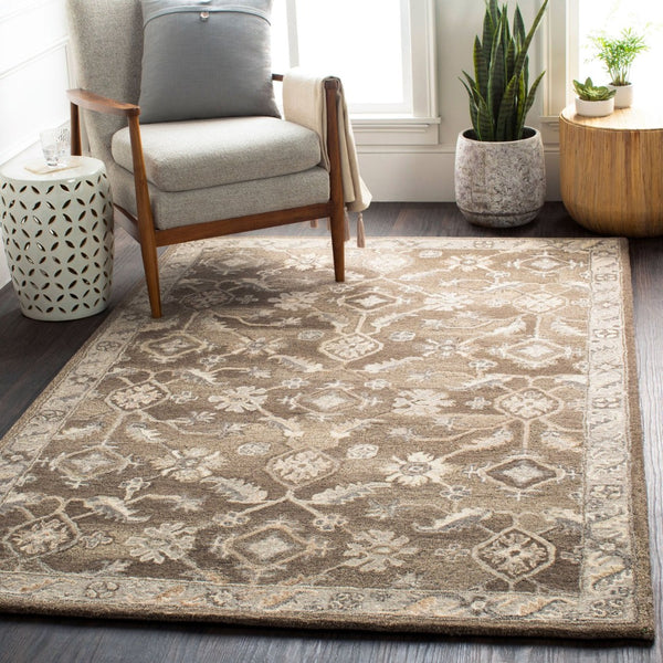 Livabliss Caesar Hand Tufted Wool Area Rug Artisan Crafted Traditional Design for Living Dining Rooms Charcoal, Taupe 3' x 12' CAE1200-312