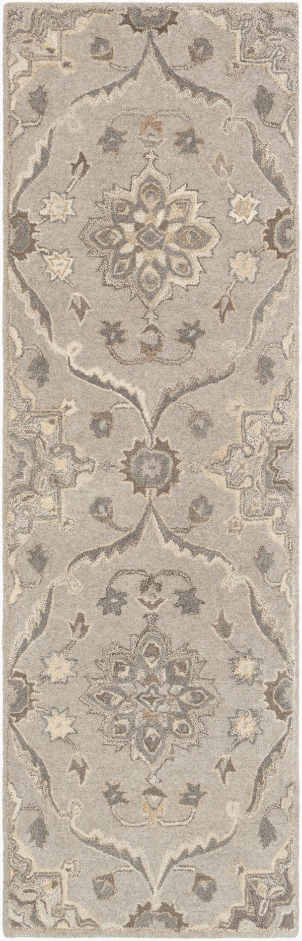 Livabliss Caesar Hand Tufted Wool Area Rug Traditional Persian Pattern for Living Room Floors Taupe, Light Be 3' x 12' CAE1201-312