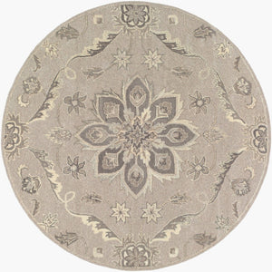 Livabliss Caesar Hand Tufted Wool Area Rug Traditional Persian Pattern for Living Room Floors Taupe, Light Be 6' x 6' Round CAE1201-6RD