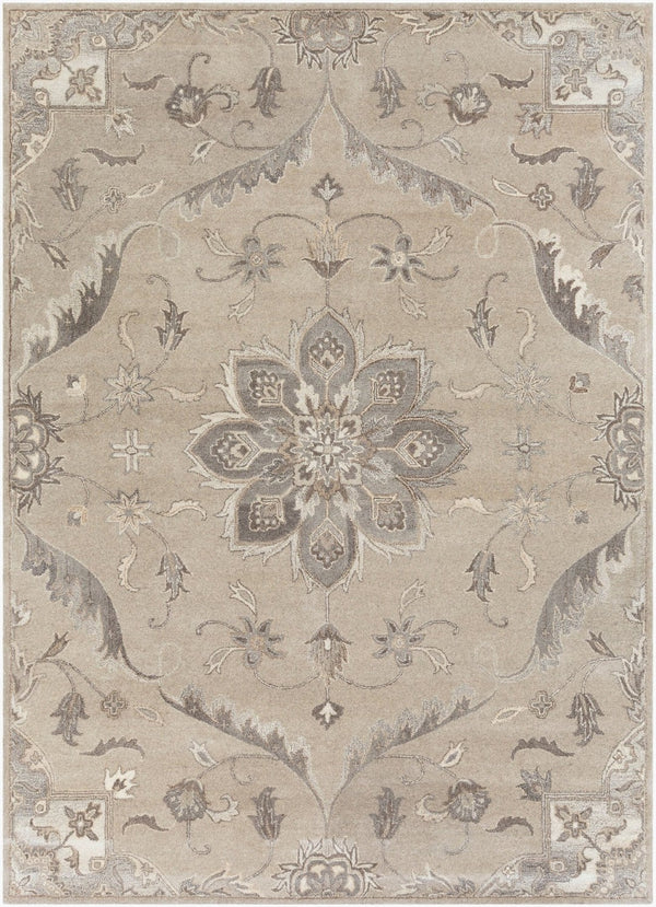 Livabliss Caesar Hand Tufted Wool Area Rug Traditional Persian Pattern for Living Room Floors Taupe, Light Be 8' x 11' CAE1201-811