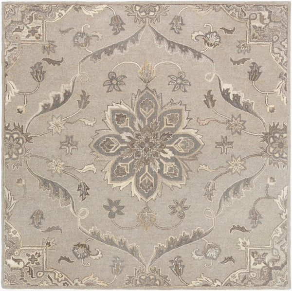 Livabliss Caesar Hand Tufted Wool Area Rug Traditional Persian Pattern for Living Room Floors Taupe, Light Be 9'9" x 9'9" Square CAE1201-99SQ