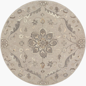 Livabliss Caesar Hand Tufted Wool Area Rug Traditional Persian Pattern for Living Room Floors Taupe, Light Be 9'9" x 9'9" Round CAE1201-99RD
