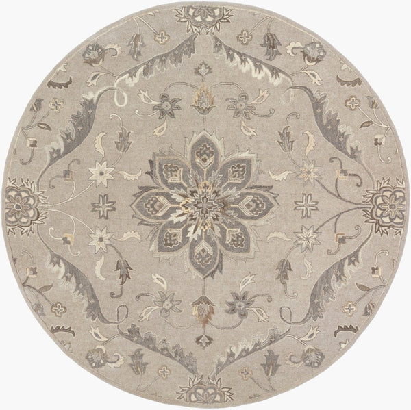 Livabliss Caesar Hand Tufted Wool Area Rug Traditional Persian Pattern for Living Room Floors Taupe, Light Be 9'9" x 9'9" Round CAE1201-99RD