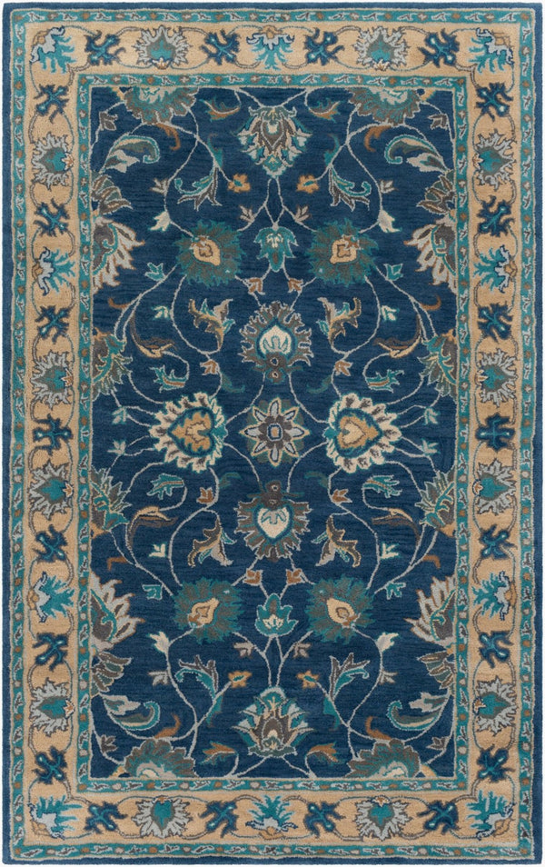 Livabliss Caesar Collection Hand Tufted Wool Rug Transitional Pattern for Living Dining Rooms Dark Blue, Teal 9' x 12' CAE1220-912