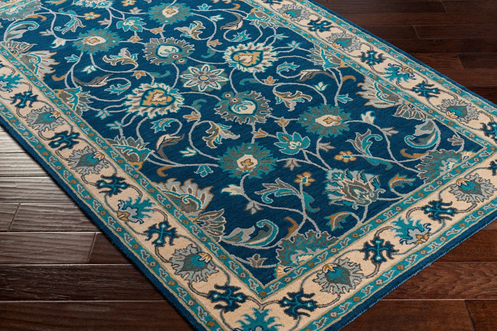 Livabliss Caesar Collection Hand Tufted Wool Rug Transitional Pattern for Living Dining Rooms Dark Blue, Teal 9' x 12' CAE1220-912