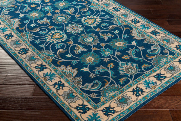 Livabliss Caesar Collection Hand Tufted Wool Rug Transitional Pattern for Living Dining Rooms Dark Blue, Teal 9' x 12' CAE1220-912