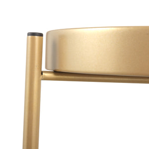 English Elm Modern Golden 2-Tier Plant Stand Folding Metal Shelf — Space-Saving 33lb Capacity Indoor Outdoor Decor W2181P357587