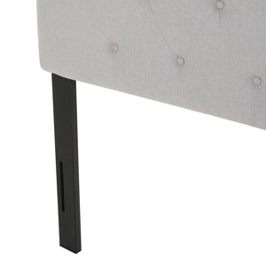 English Elm Christopher Knight Home® - Tufted Cloud-Shaped Upholstered Headboard Queen with Button Detail, Tall Solid Wood Frame & Metal Legs LIGHT GREY 59024.00LGRY