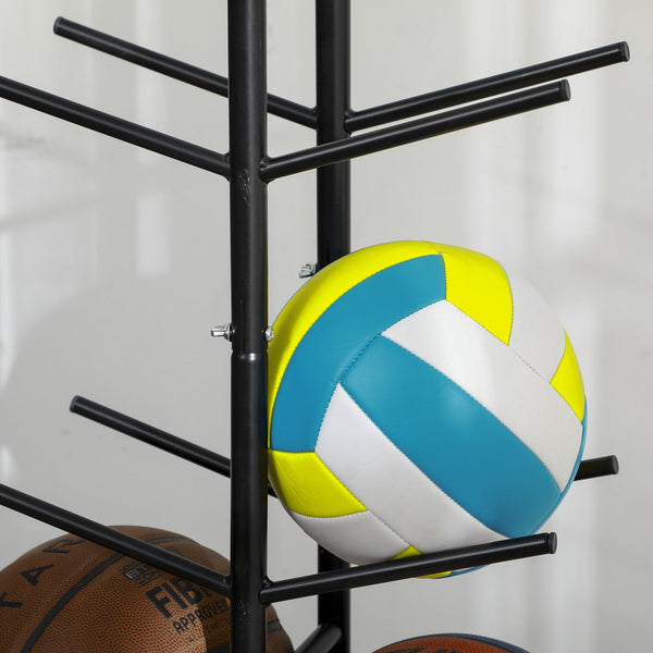English Elm Soozier Vertical Steel Ball Tower Organizer Holds 12 for Gym Garage or Classroom W2225P217771