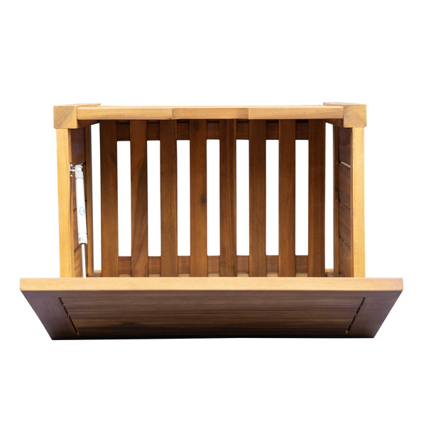 English Elm Christopher Knight Home® - Portside Teak 30-Gallon Wood Deck Box — Solid Acacia, Weather & UV-Resistant Storage Bench with Lid Supports N775P251111T