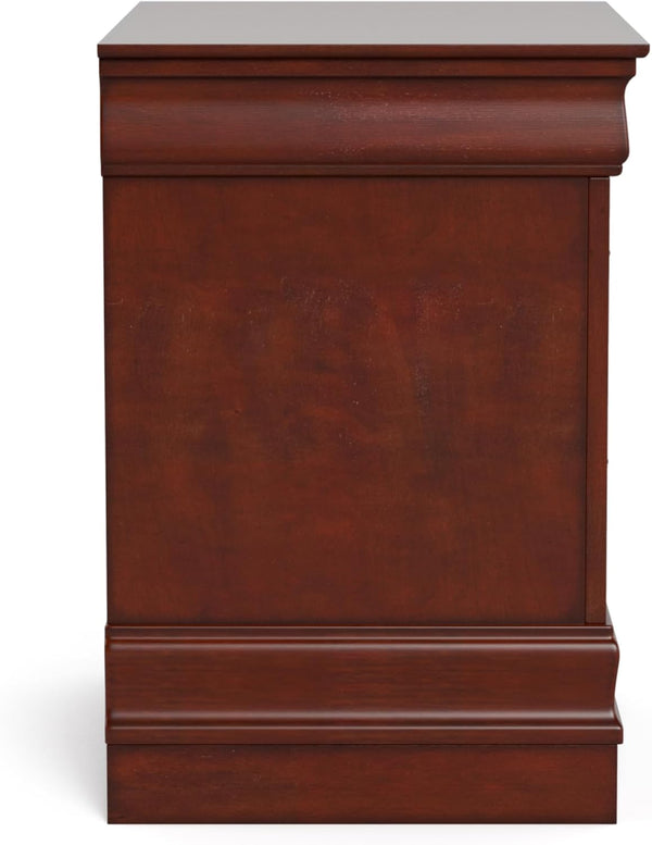 English Elm Light Gray Contemporary Nightstand Solid Rubberwood Dovetail Drawer Bedroom Storage Cherry B2741P433359