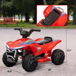 English Elm Qaba 6v Battery Powered Kids Atv Ride on Four Wheeler with Music Ages 2 to 6 Red W2225P249800
