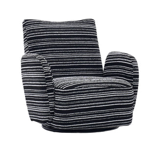 English Elm Modern Boucle 360° Swivel Leisure Chair with High‑Resilience Sponge, Supportive Curve, 550lb Capacity Black W395P355515