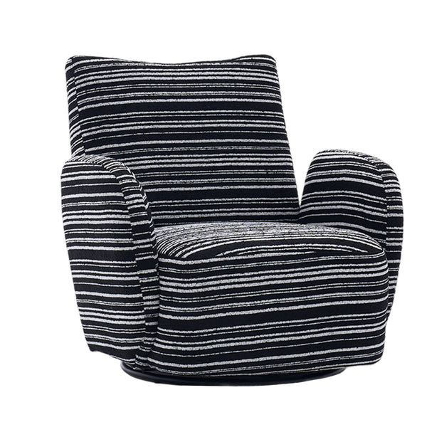 English Elm Modern Boucle 360° Swivel Leisure Chair with High‑Resilience Sponge, Supportive Curve, 550lb Capacity Black W395P355515
