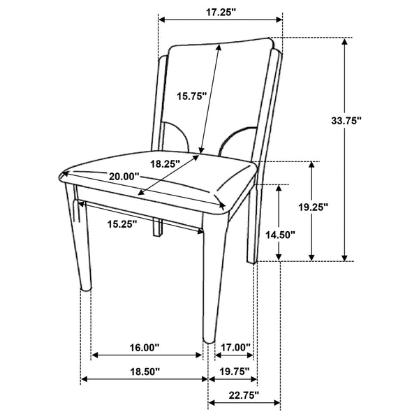 English Elm Graham Walnut Wood Dining Chairs with Beige Seat Cushions Modern Set of Two B062P441071