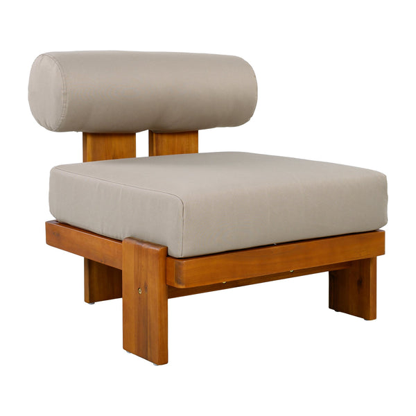 English Elm Patio Acacia Wood Club Chairs Set of 2 with Round Cushions for Outdoor Seating N776P387846D