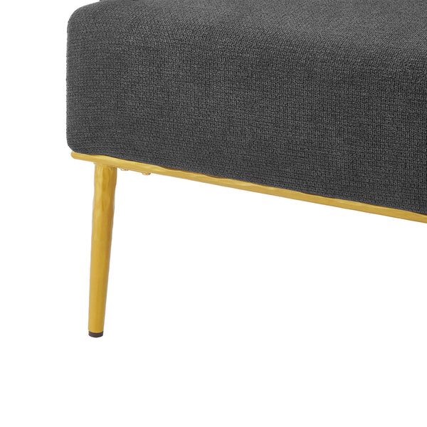 English Elm Modern Chenille Armchair with Curved Back Gold Legs Plush Accent Seat for Any Room Dark Gray N763P360684R