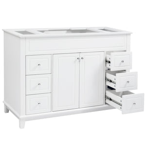 English Elm Christopher Knight Home® - 46" Bathroom Vanity Cabinet Only – 6 Soft-Close Drawers, Double Doors, Pine Legs, Open-Back Design N759P351752K