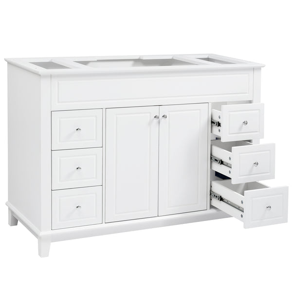 English Elm Christopher Knight Home® - 46" Bathroom Vanity Cabinet Only – 6 Soft-Close Drawers, Double Doors, Pine Legs, Open-Back Design N759P351752K