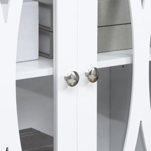 English Elm Homcom Modern Buffet Cabinet With 3 Glass Doors, Adjustable Shelves, Stylish Arc Design, White W2225P217377