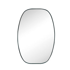 English Elm 24x36 Matte Metal Framed Oval Wall Mirror with Hd Glass for Bath or Entryway Black W2203P474694