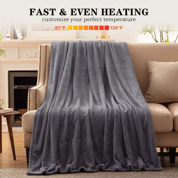 English Elm 157*213electric Flannel Blanket Cashmere Soft Even Heat Adjustable Warmth Control W2710P227666