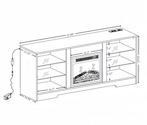 English Elm TV LED Fireplace TV Stand with Bluetooth LED Lights, Remote, USB Charging & Ample Storage, 58" Espresso W2275P257463