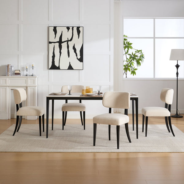 English Elm Wooden Farmhouse Dining Chairs Set of 2 Upholstered Seats Solid Legs for Kitchen W3244P392827