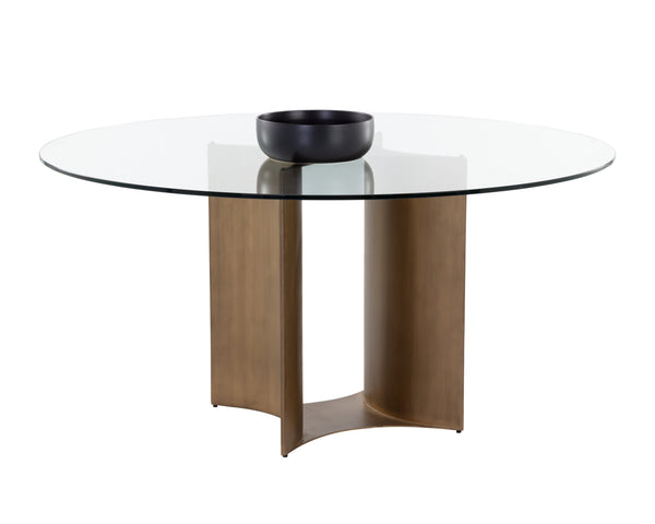 Sunpan Denver Dining Table Base in Antique Brass Finish - Ideal for 59" Round or 86.5" Rectangular Tops