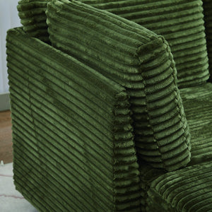 English Elm Corduroy Plush U-Shaped Sectional Sofa with Storage Ottoman, Pet-Friendly Durable Modular Comfort Green W2915S00065
