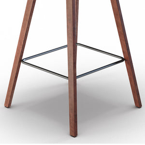 English Elm Addy 26" Counter Stool Set of 2 - Distressed Dark Brown Vegan Leather, Padded Mid-Century Comfort B136P158302