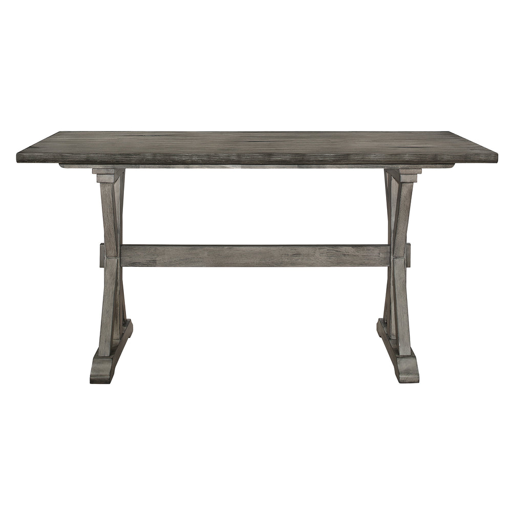English Elm Rustic Amsonia 72" Distressed Gray Counter Height Dining Table Solid Rubberwood Sturdy Base Finish B011P194919