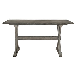 English Elm Rustic Amsonia 72" Distressed Gray Counter Height Dining Table Solid Rubberwood Sturdy Base Finish B011P194919
