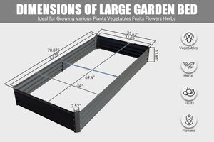 English Elm 6x3x1ft Galvanized Raised Garden Bed — Heavy-Duty Rust-Resistant Steel Planter with Open Base, Safe Edges and Support Rods for Effortless Vegetable, Flower & Herb Gardening Gray W1859P197881