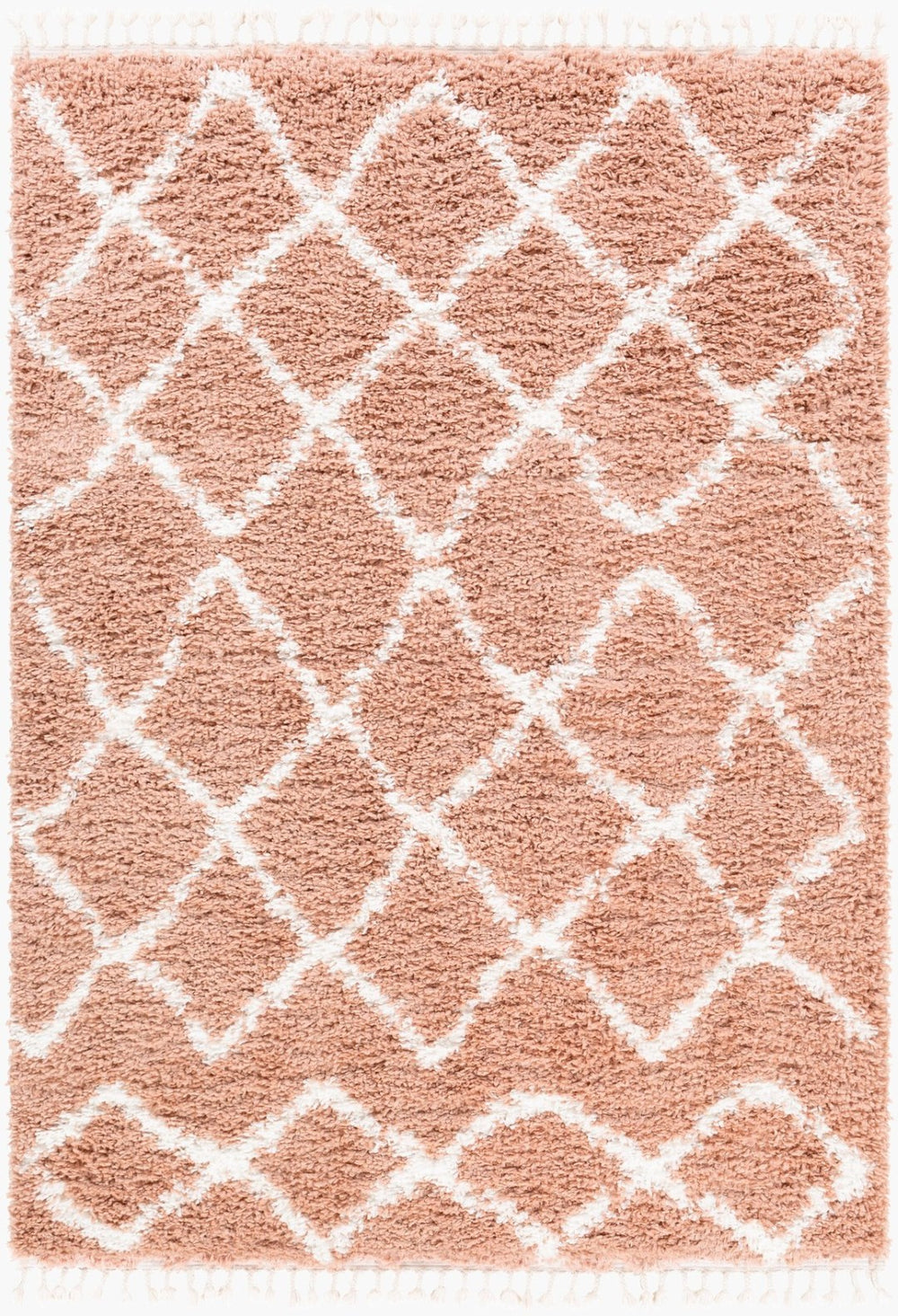 Livabliss California Shag Plush Polypropylene Area Rug Moroccan Global Pattern Boho Living Room CAF2300-5373