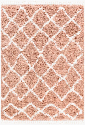 Livabliss California Shag Plush Polypropylene Area Rug Moroccan Global Pattern Boho Living Room CAF2300-5373