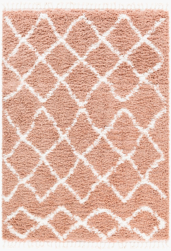 Livabliss California Shag Plush Polypropylene Area Rug Moroccan Global Pattern Boho Living Room CAF2300-5373
