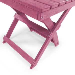 English Elm Seaview Recycled Hdpe Outdoor Folding Side Table Uv Resistant Patio Deck Use Burgundy B2745P409724