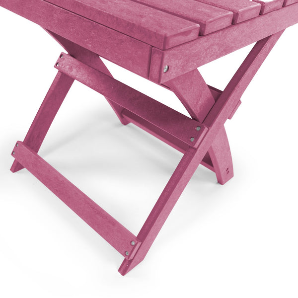 English Elm Seaview Recycled Hdpe Outdoor Folding Side Table Uv Resistant Patio Deck Use Burgundy B2745P409724
