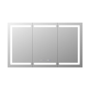 English Elm Smart Led Medicine Cabinet with Dual Lighting Anti-fog Dimming and Built-in Power Outlet W637P148115